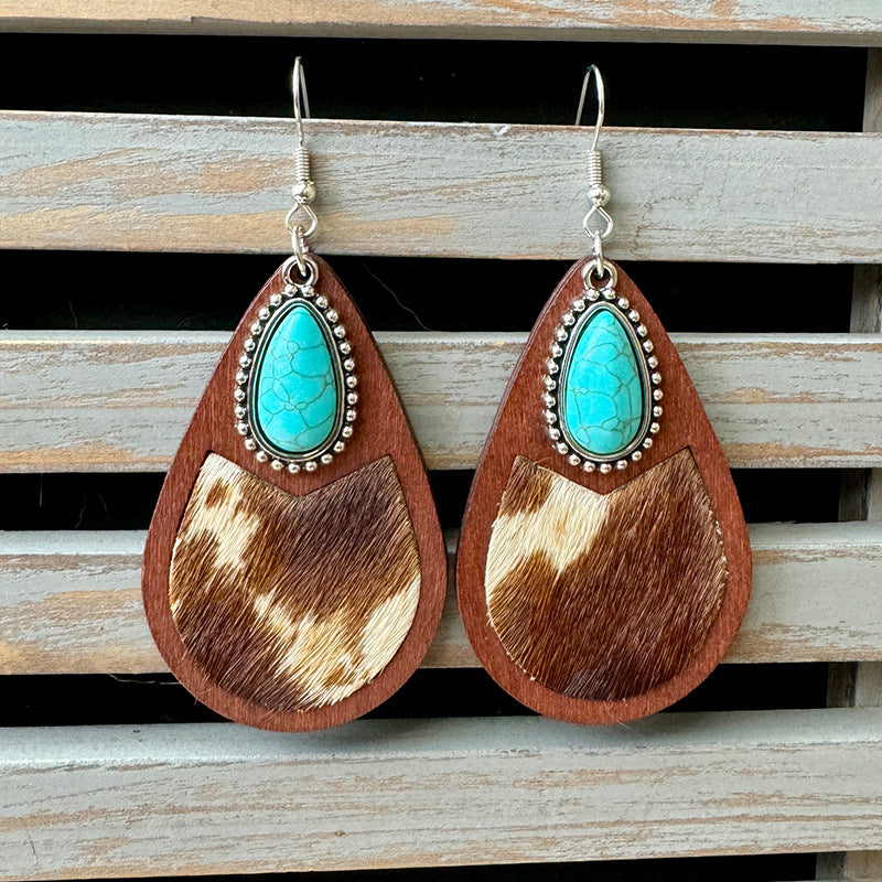 Western Vintage Horse Cross Leather Earrings - product image 2