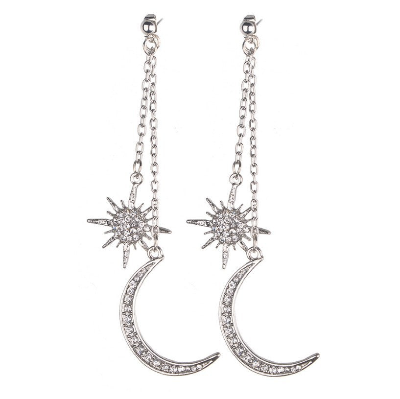 Moon Cross Crystal Earrings - product image 4
