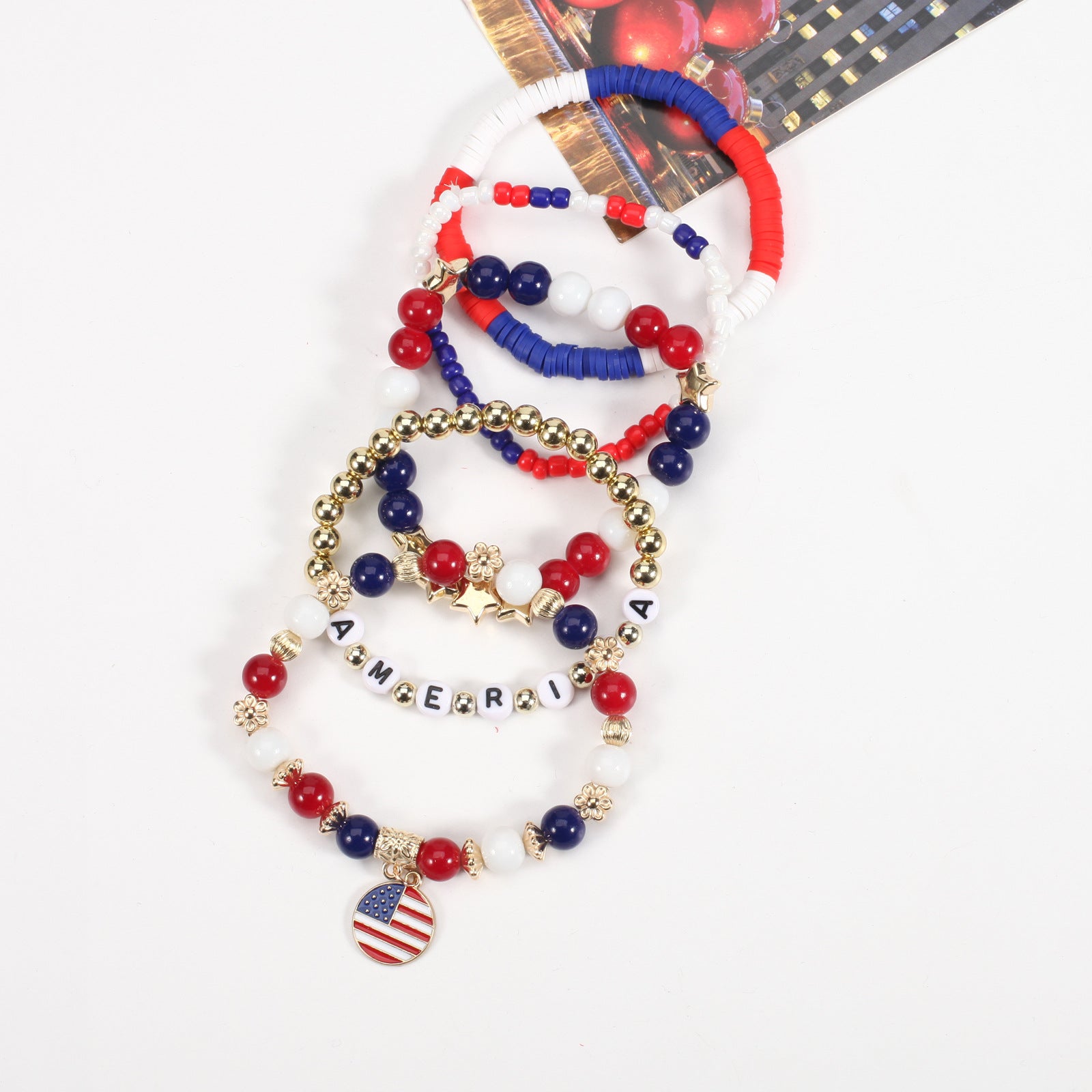 Flag Beaded Crystal Bracelet - product image 4