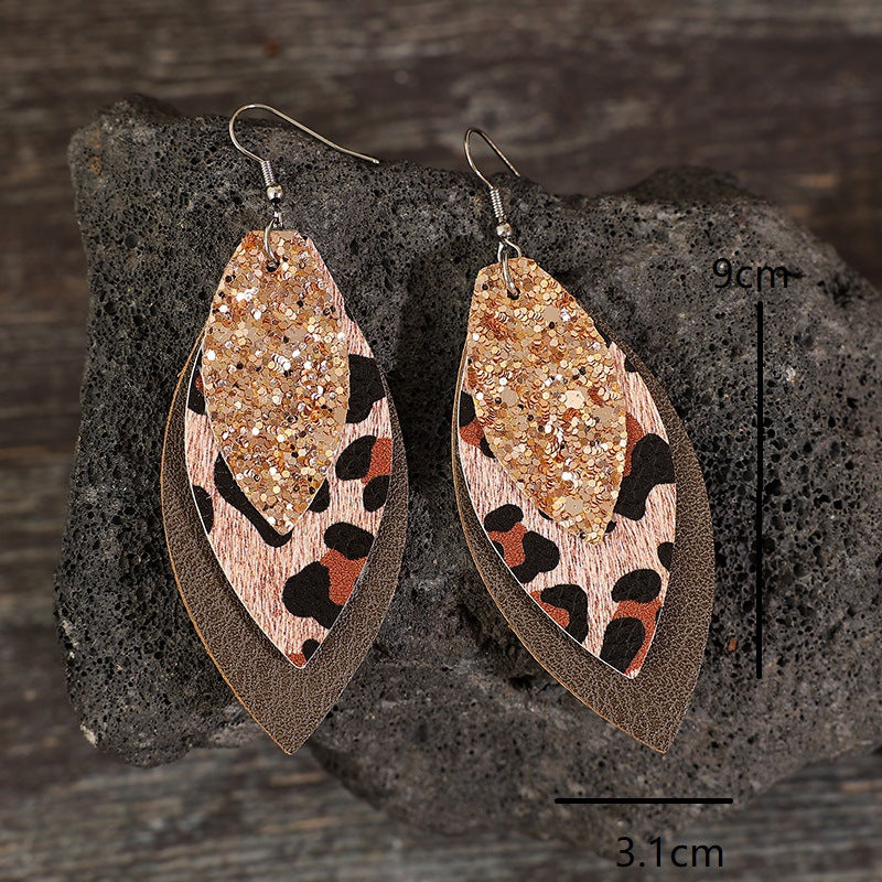 Cross Leather Earrings - product image 3