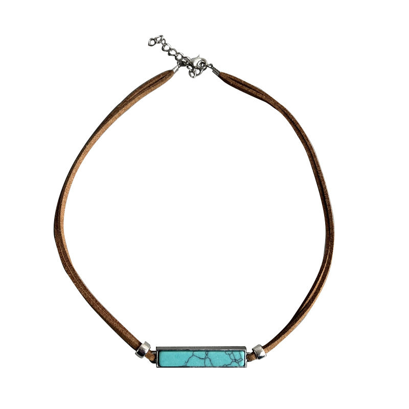 Western Turquoise Vintage Geometric Cross Necklace - product image 4
