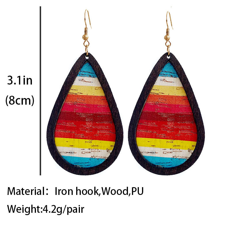 Western Cactus Cross Wood Earrings - product image 5