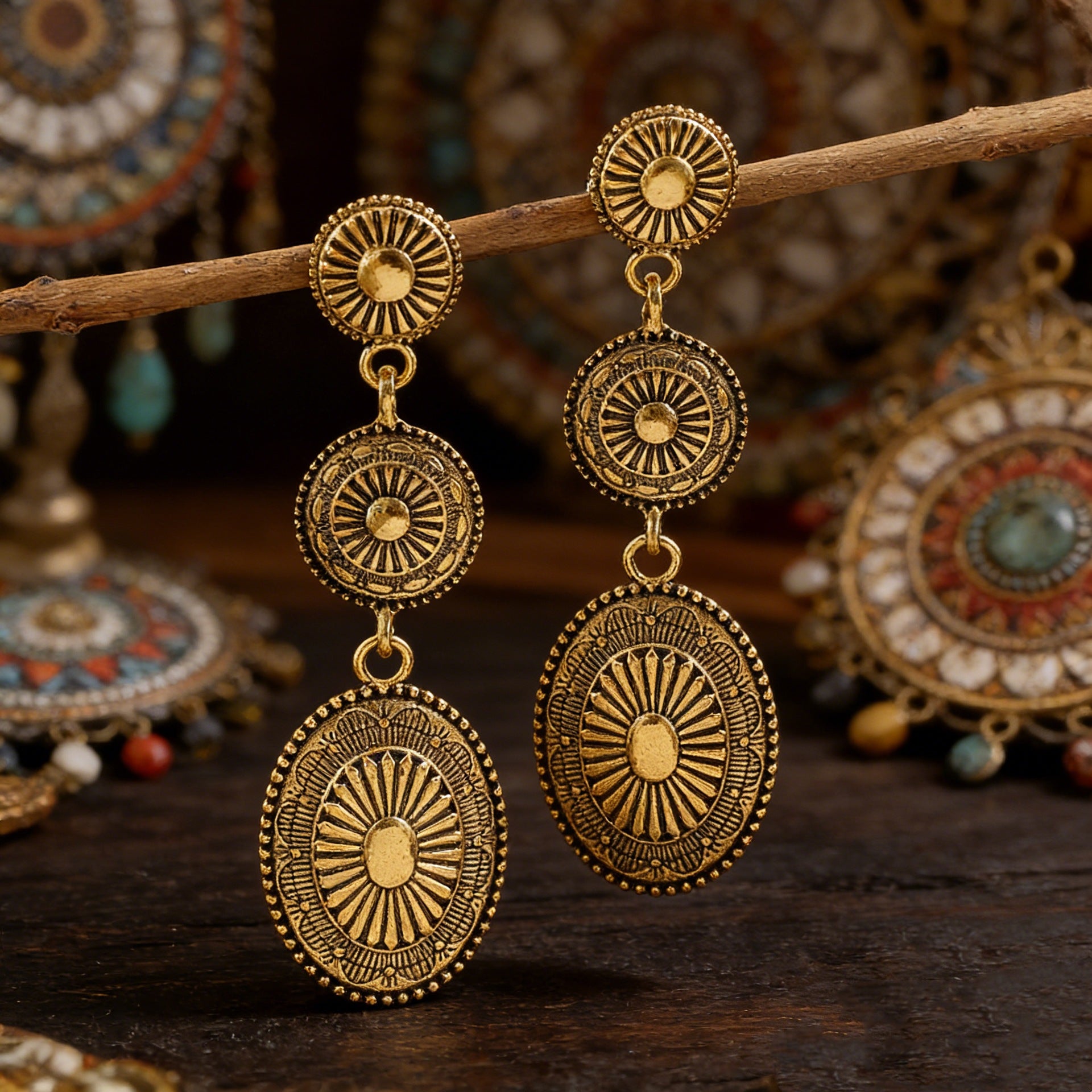 Western Vintage Cross Earrings