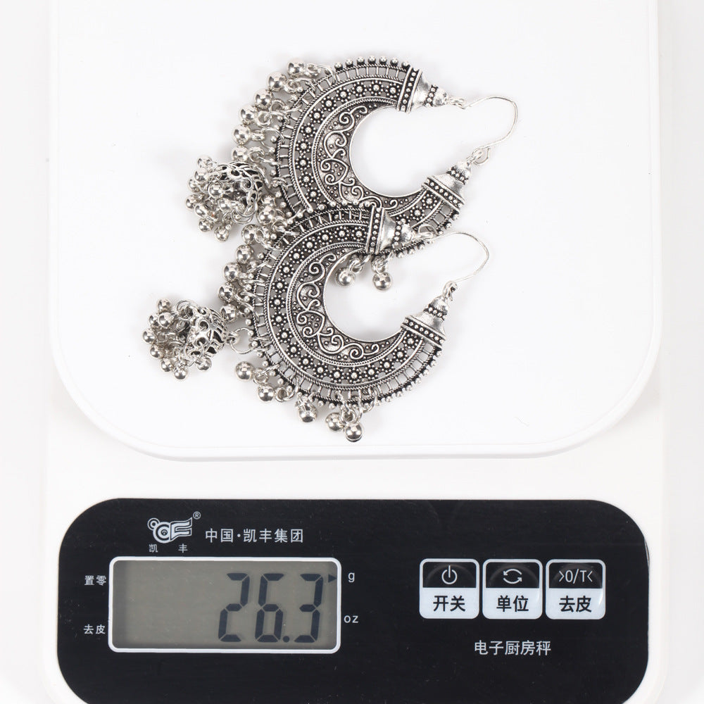 Vintage Statement Floral Moon Earrings - product image 4