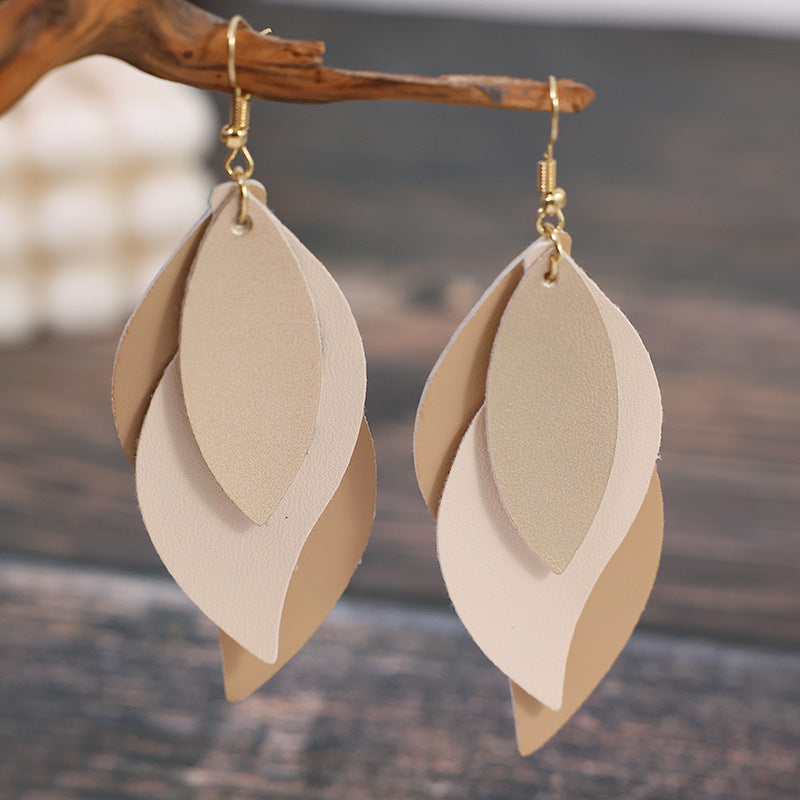 Cross Leather Earrings - product image 1