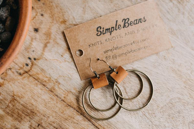 Vintage Cross Leather Earrings for Women - product image 5