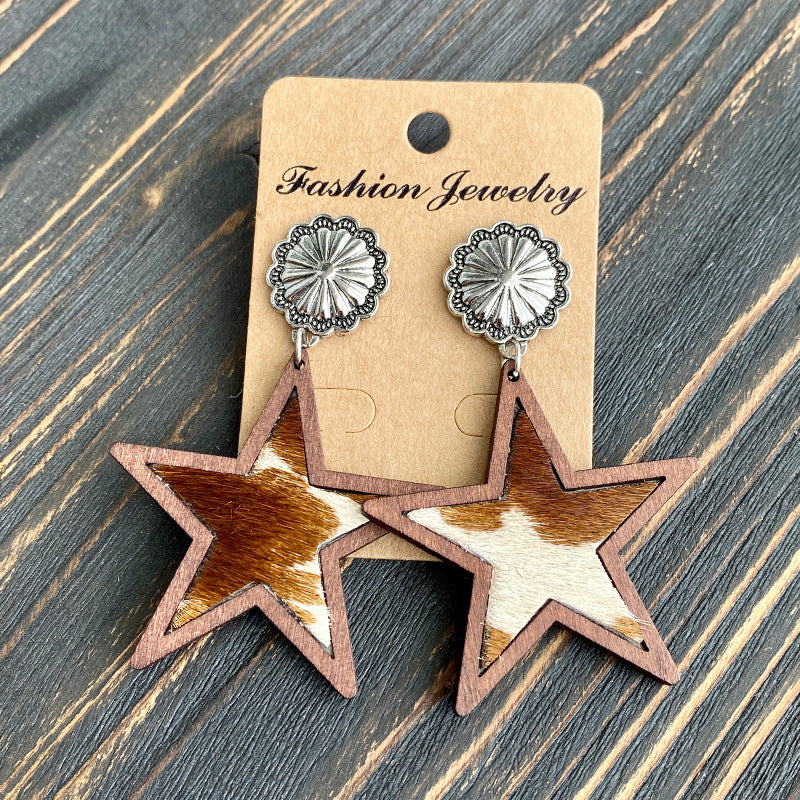 Western Cross Leather Earrings - product image 3