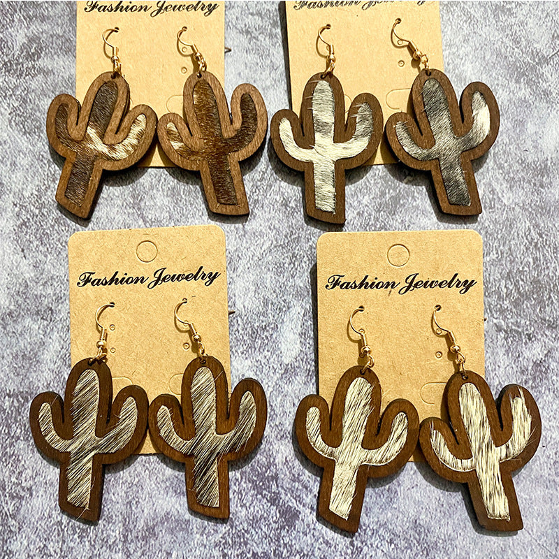 Western Vintage Horse Cactus Cross Earrings - product image 1