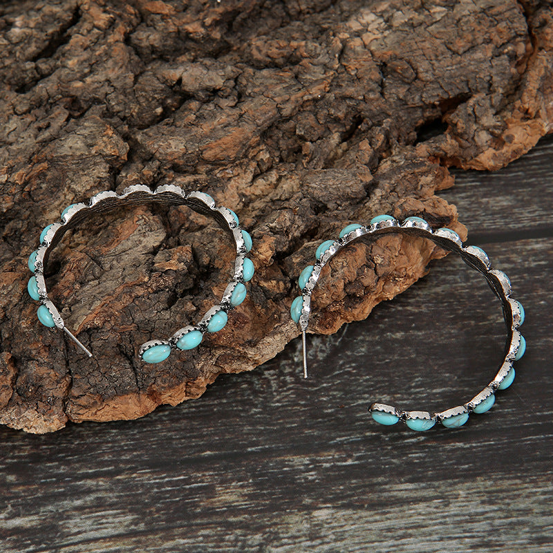 Western Turquoise Vintage Cross Earrings - product image 12