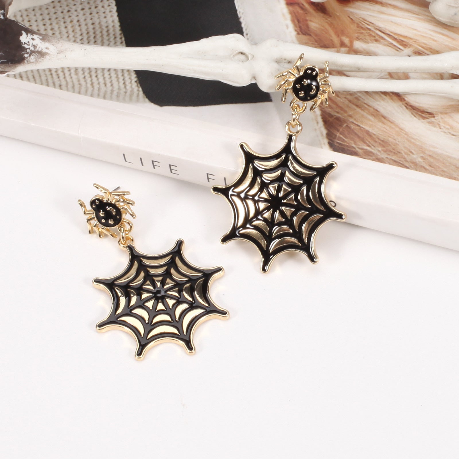 Pumpkin Hat Ghost Skull Bat Spider Web Pattern Earrings Halloween Party Ear - product image 28