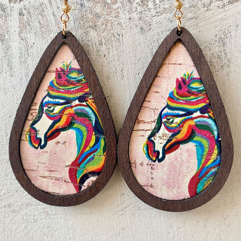 Western Cactus Cross Wood Earrings - product image 2