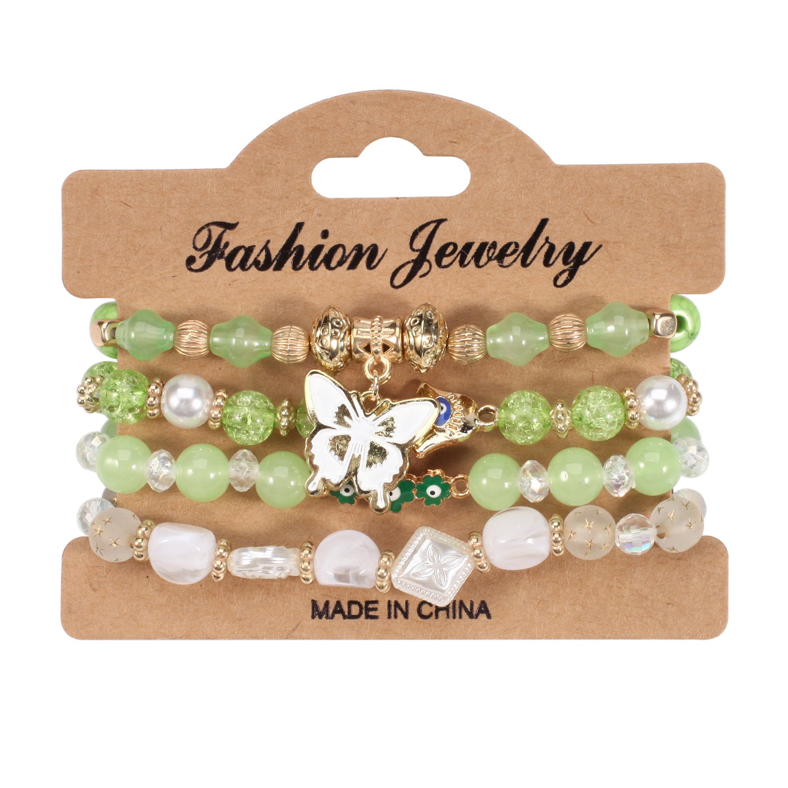 Boho Floral Cross Butterfly Beaded Bracelet