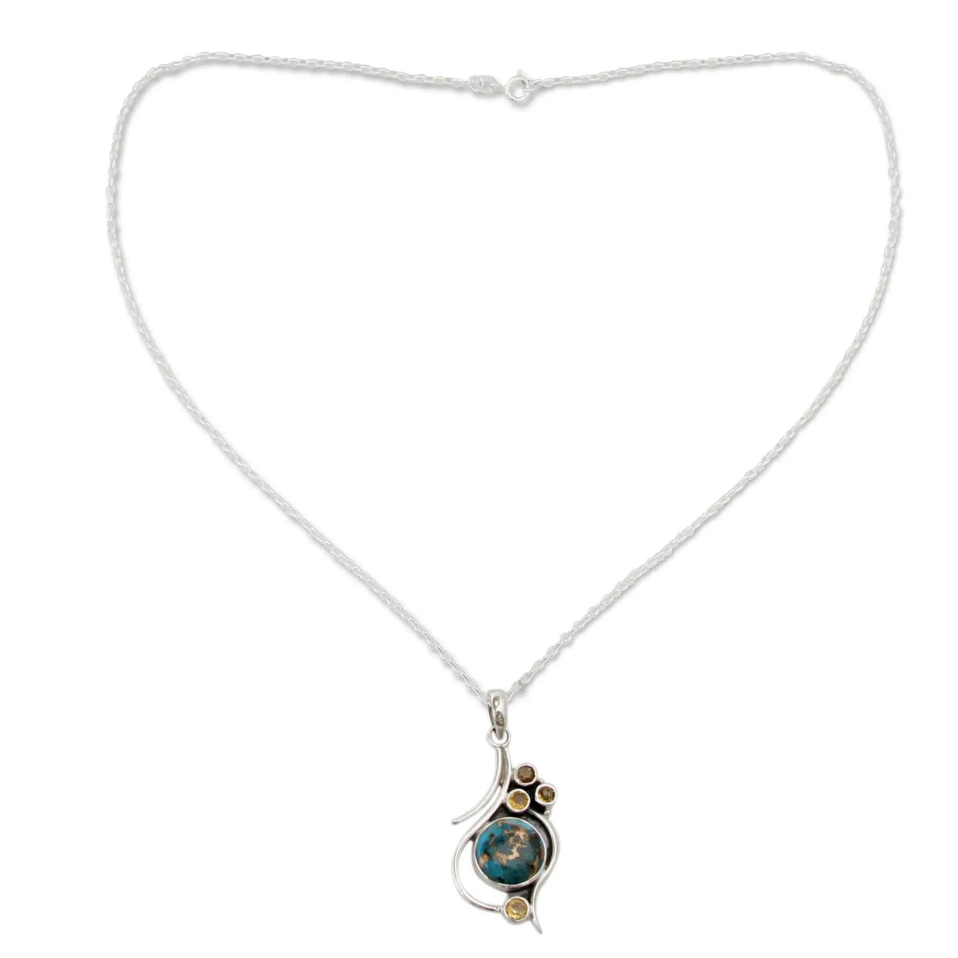 Turquoise Vintage Geometric Necklace for Women - product image 2