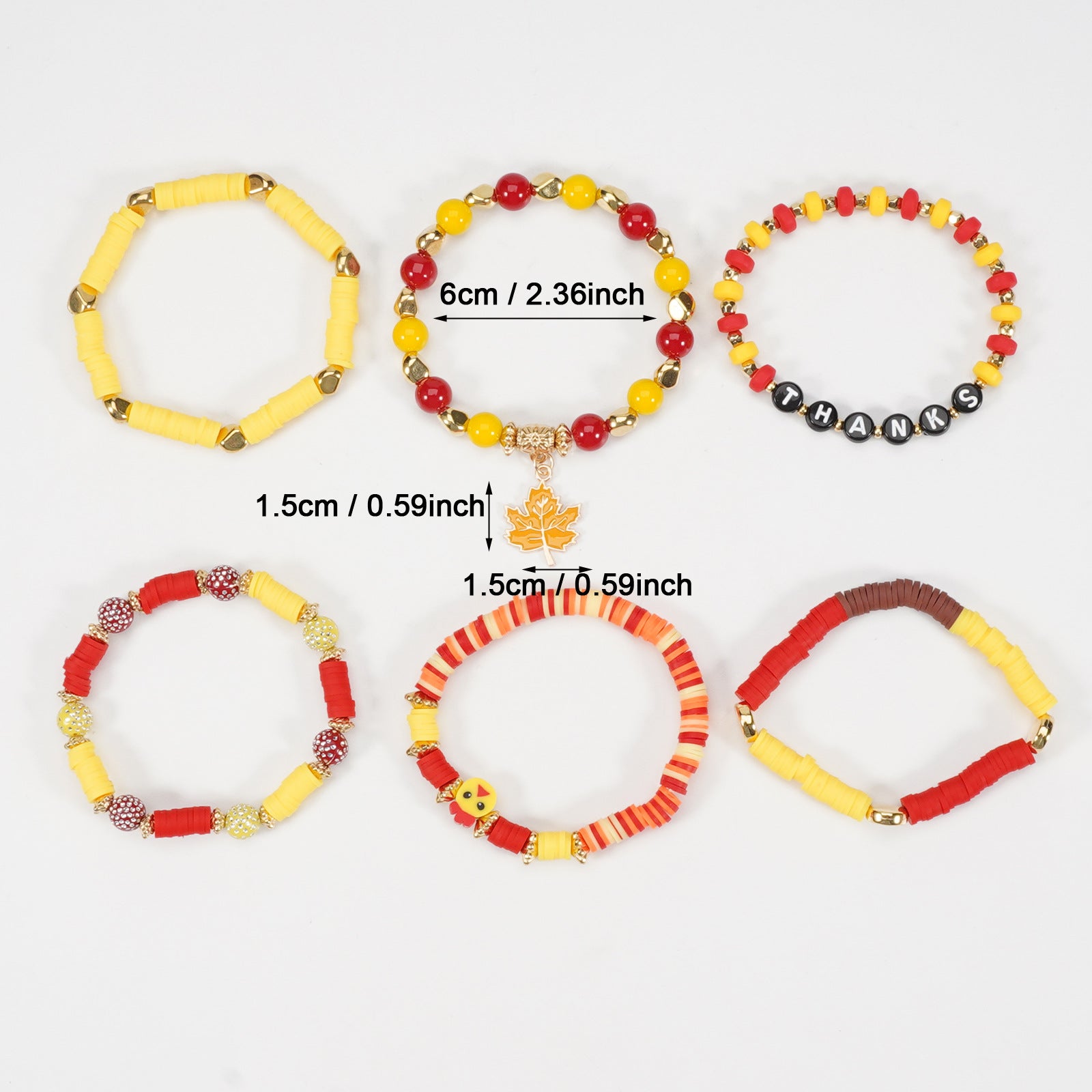 Thanksgiving Bracelet Autumn Maple Leaf Turkey Pumpkin Cartoon Cute Party - product image 16