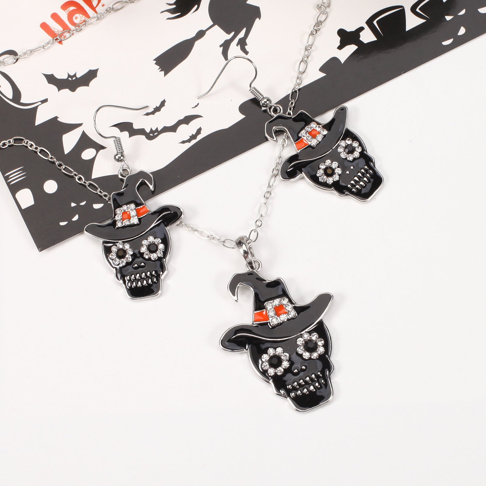 Halloween Necklace and Earring Set with Pumpkin - Screaming Skull - Ghost - - product image 21