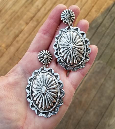 Western Vintage Geometric Cross Earrings - product image 1