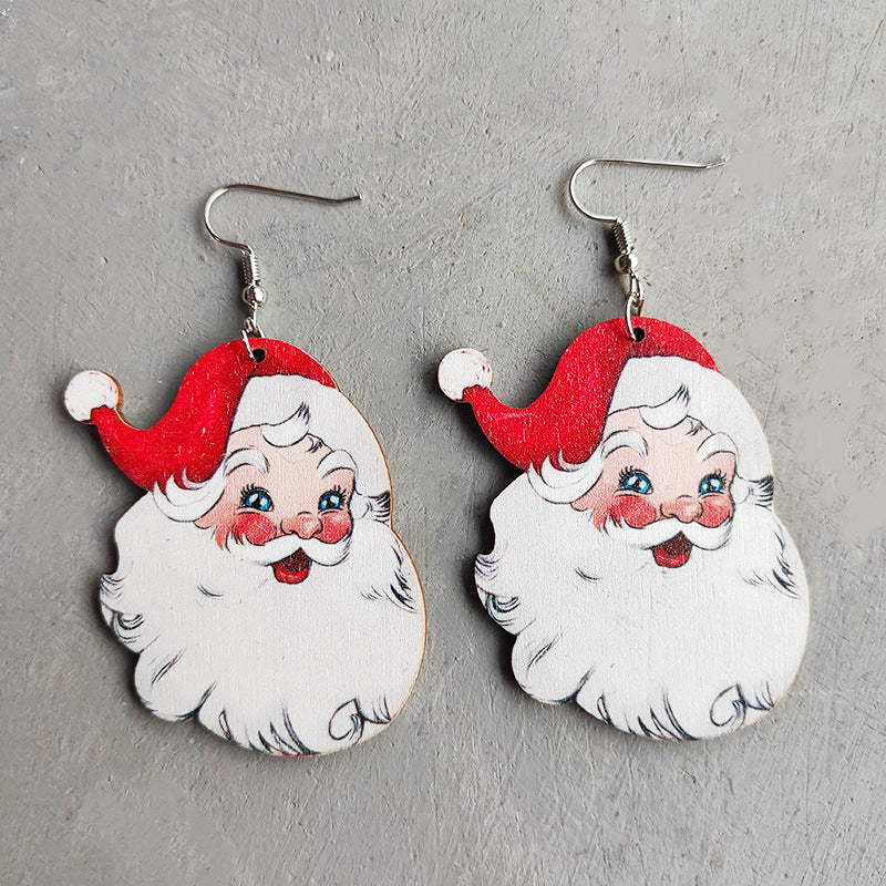 Christmas Earrings: Santa Claus - Gnome - Snowman - Red and Black Plaid - - product image 2