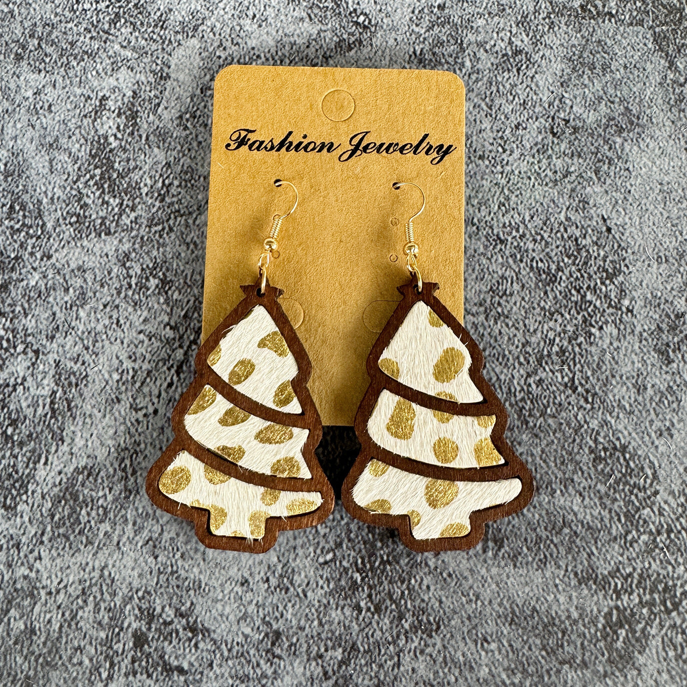 Western Horse Wood Leather Earrings - product image 9