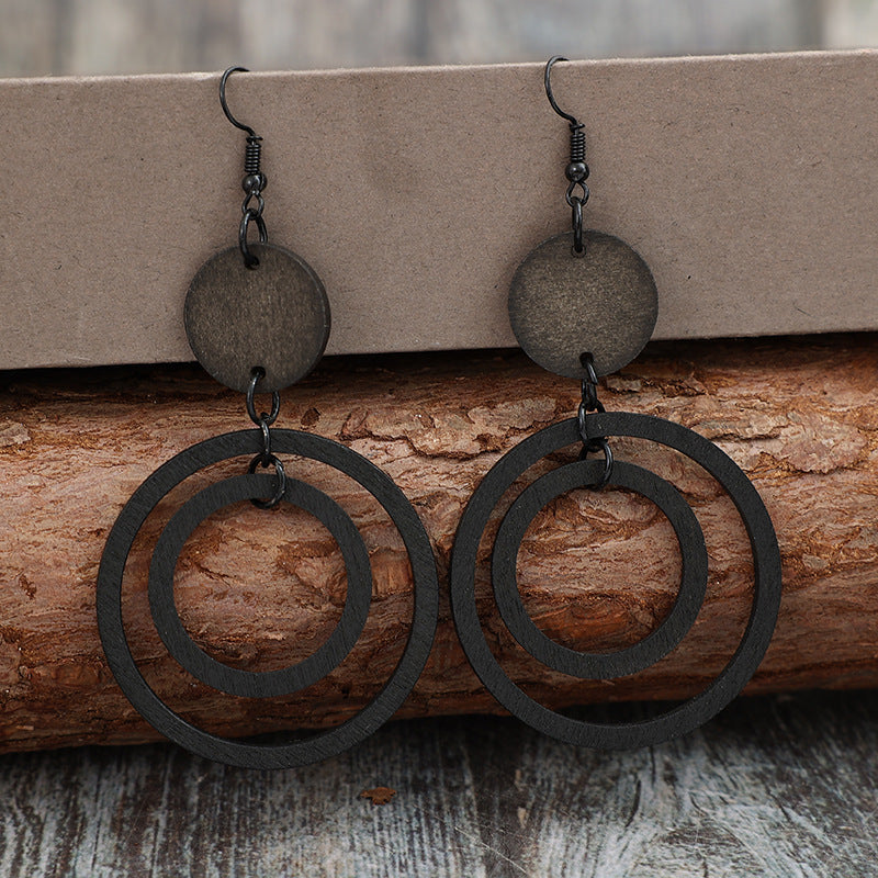 Vintage Cross Wood Earrings - product image 3