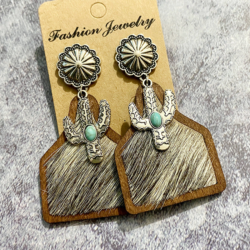 Western Boho Vintage Horse Cross Earrings - product image 2