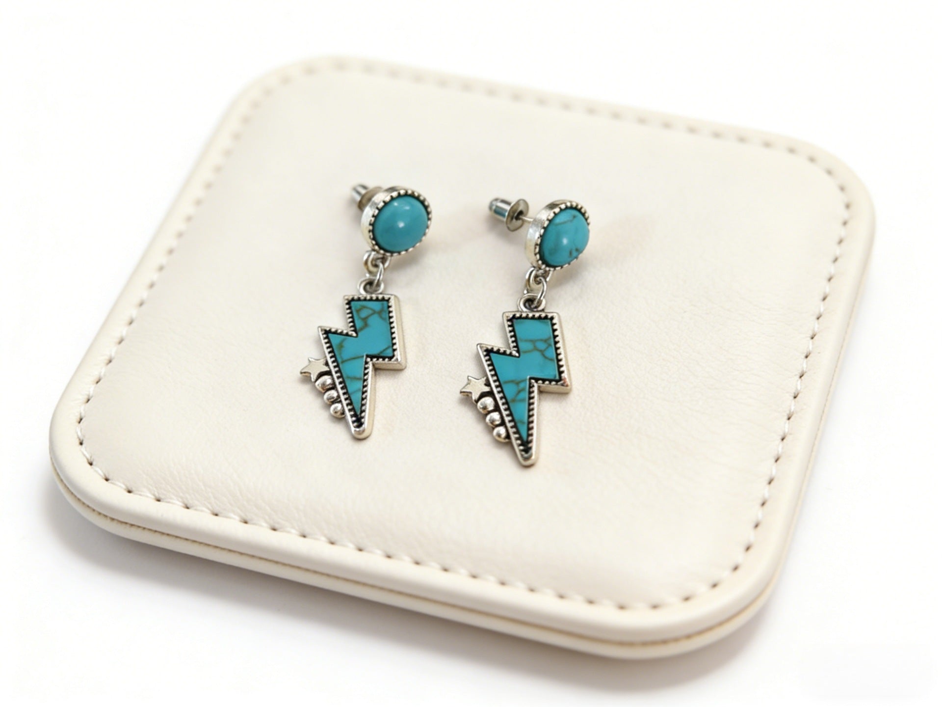 Turquoise Statement Cross Earrings