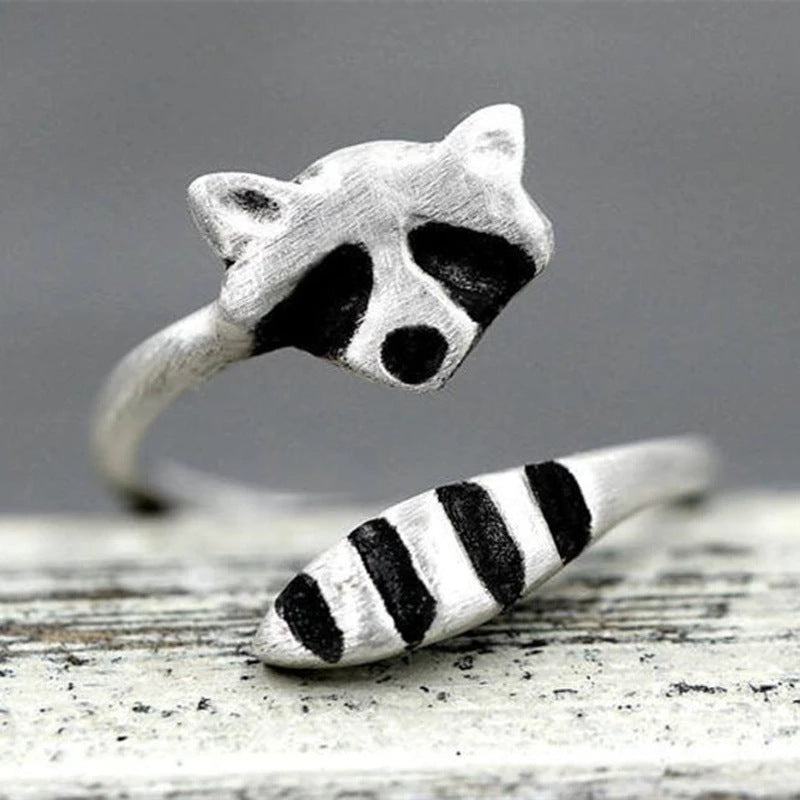 Creative Raccoon Open Ring Cute Female Fox Tail Animal Ring Accessory - product image 6