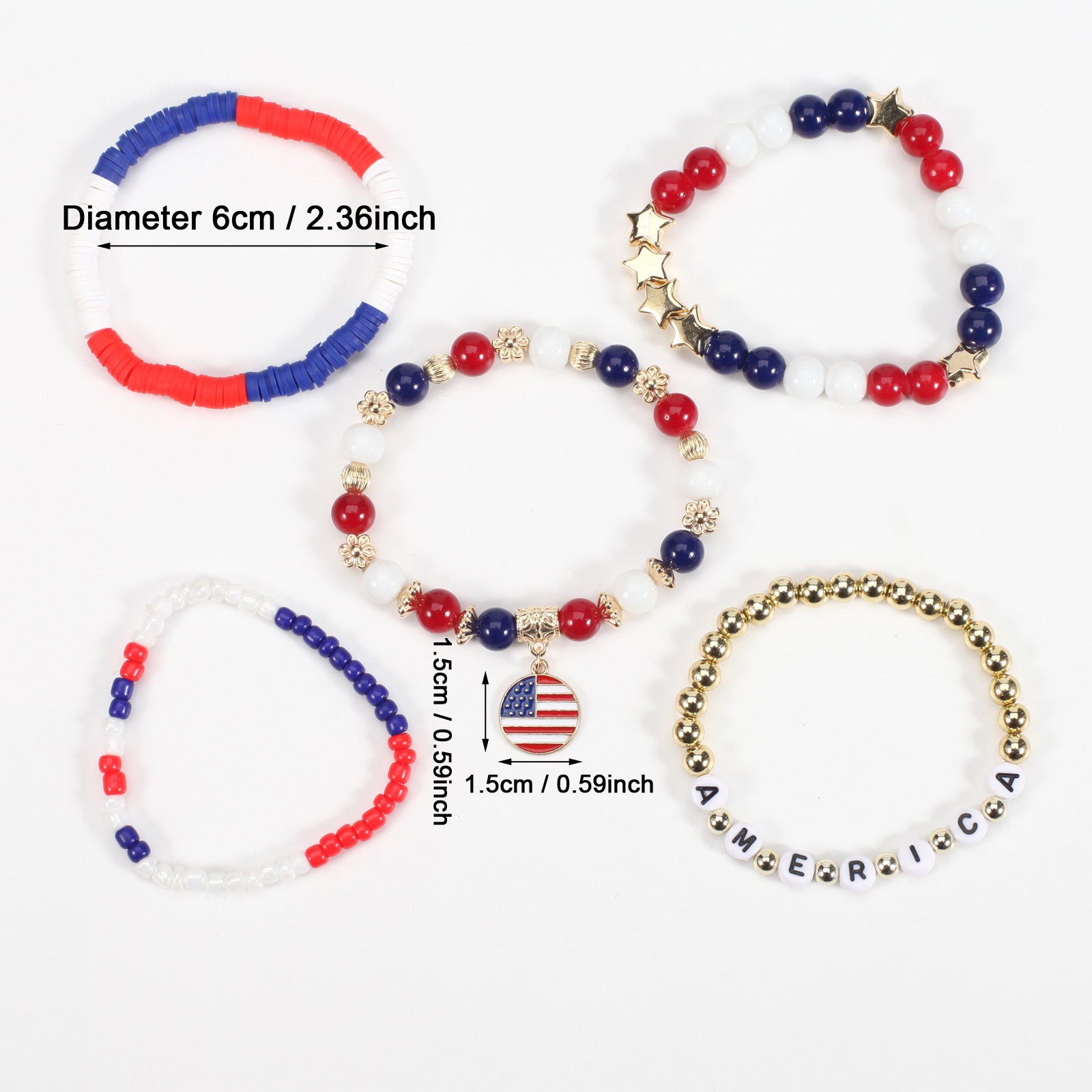 Flag Beaded Crystal Bracelet - product image 3