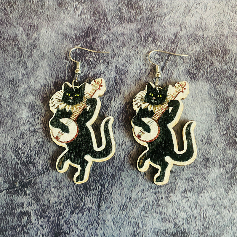 Cross Wood Earrings - product image 3