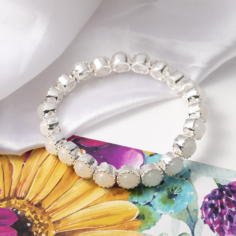 2018new Roman Opal Bracelet Women's Opal Inlaid Silver Bracelet for Women