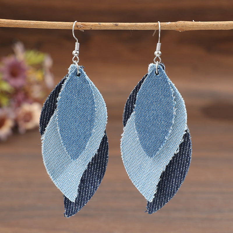 Western Vintage Cross Leather Earrings - product image 1