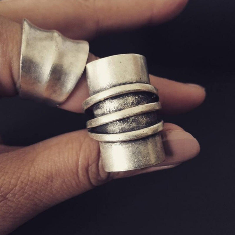 Vintage Statement Geometric Cross Ring - product image 9