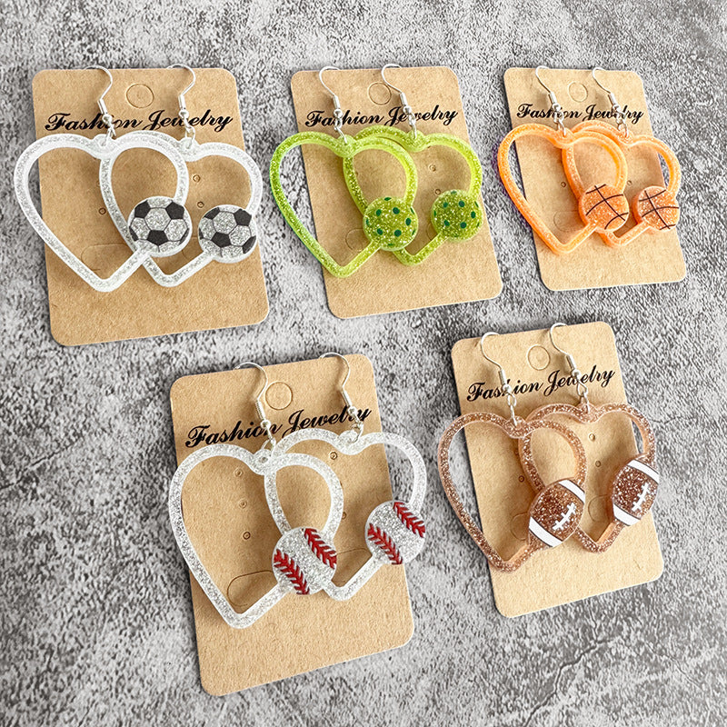 Heart Cross Acrylic Earrings - product image 1