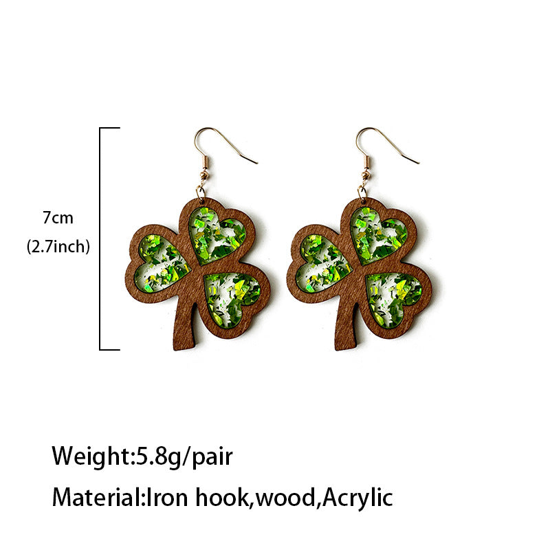 Cross Wood Acrylic Earrings - product image 4