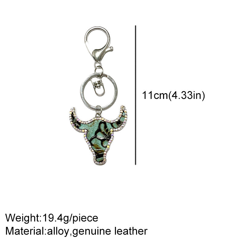 Western Vintage Cow Skull Cross Leather Necklace