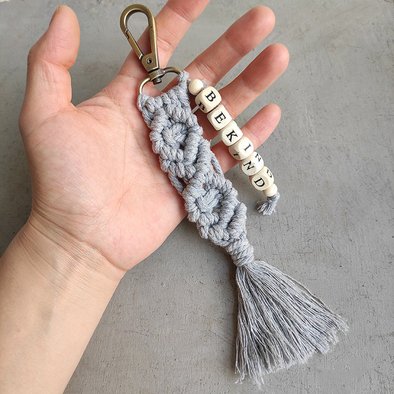 Morandi Color Keychain in Europe and America - Handmade Diy Weaving Bekind - product image 7