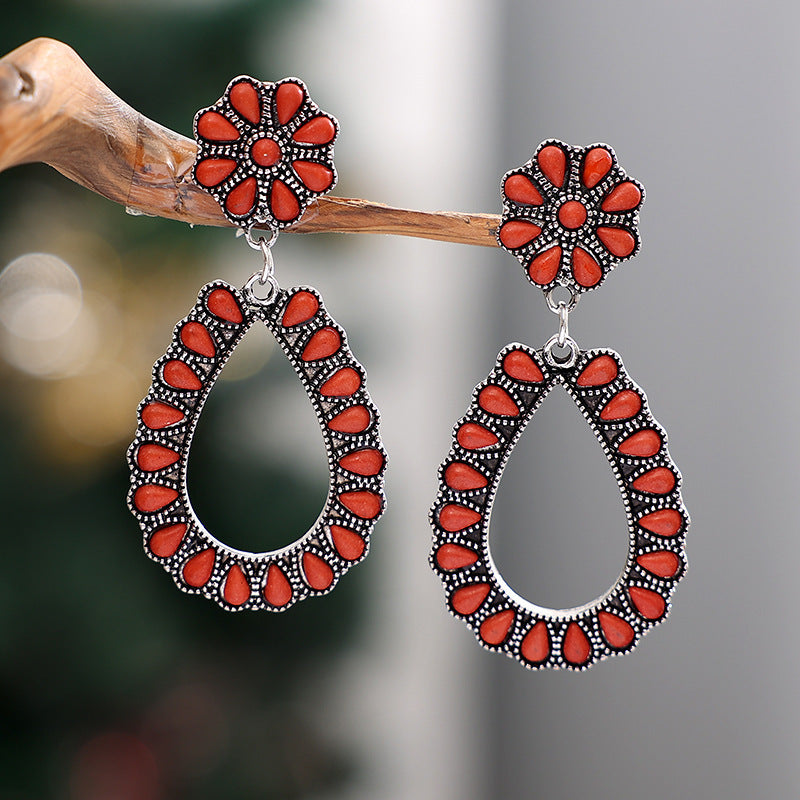 Turquoise Boho Vintage Statement Earrings - product image 5