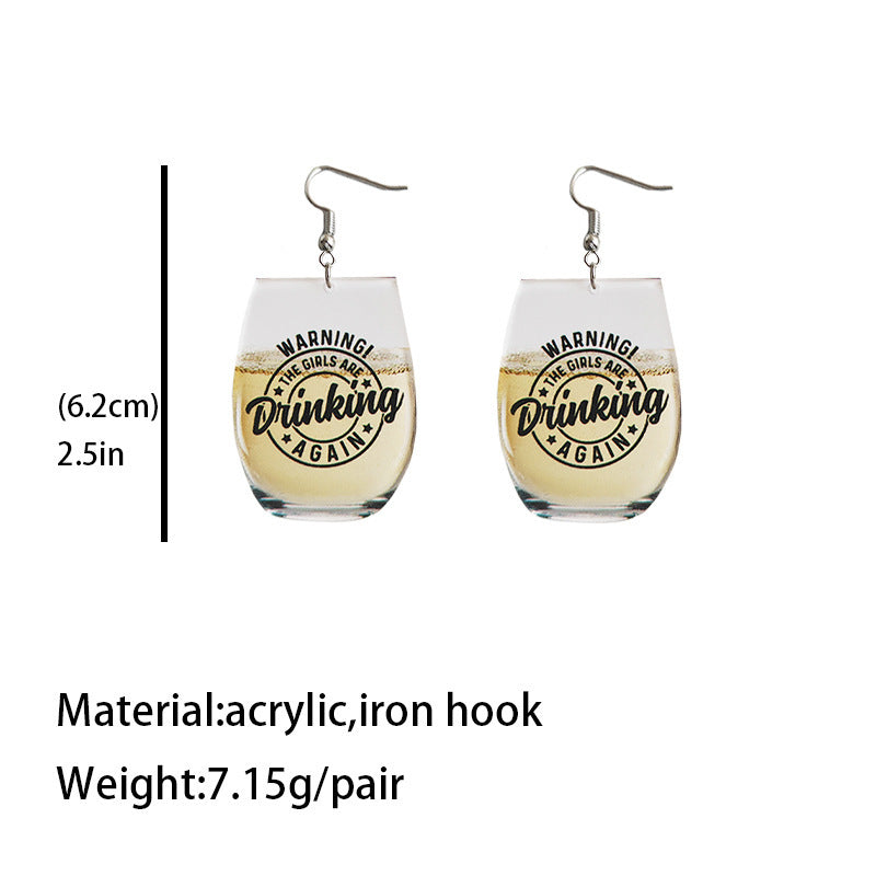 Cross Bee Wine Glass Earrings for Women - product image 4