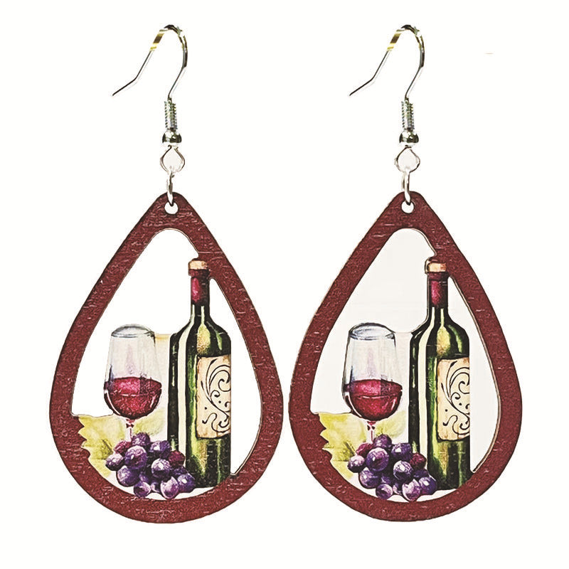 Vintage Cross Wood Earrings - product image 5