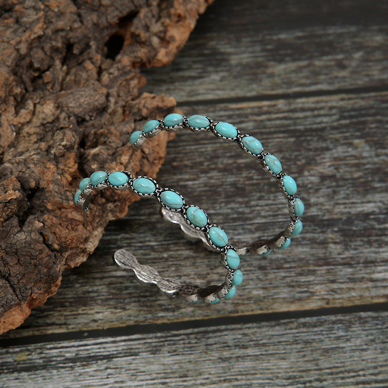 Western Turquoise Vintage Cross Earrings - product image 4