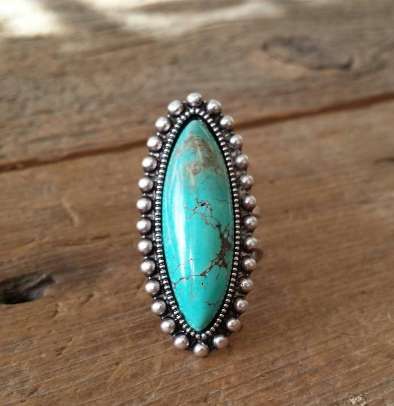Turquoise Vintage Statement Cross Ring - product image 1