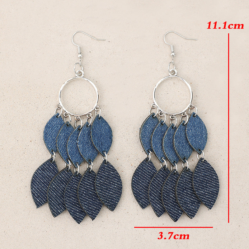 Vintage Statement Cross Leather Earrings - product image 4