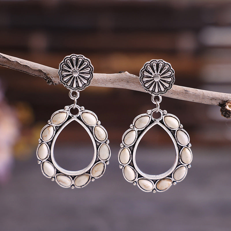 Turquoise Vintage Statement Cross Earrings for Women - product image 2