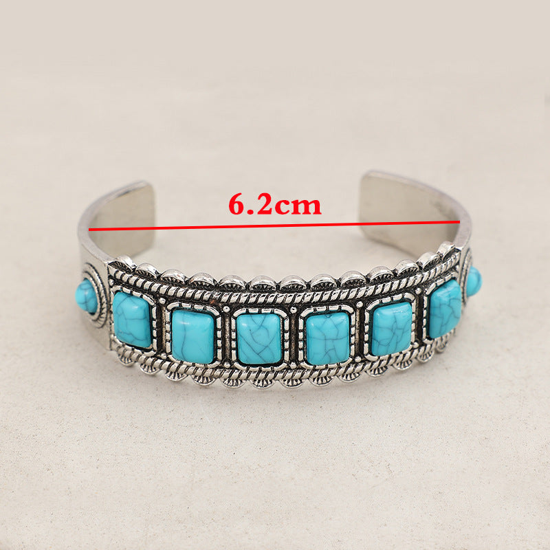 Turquoise Boho Vintage Geometric Cross Bracelet for Women - product image 4