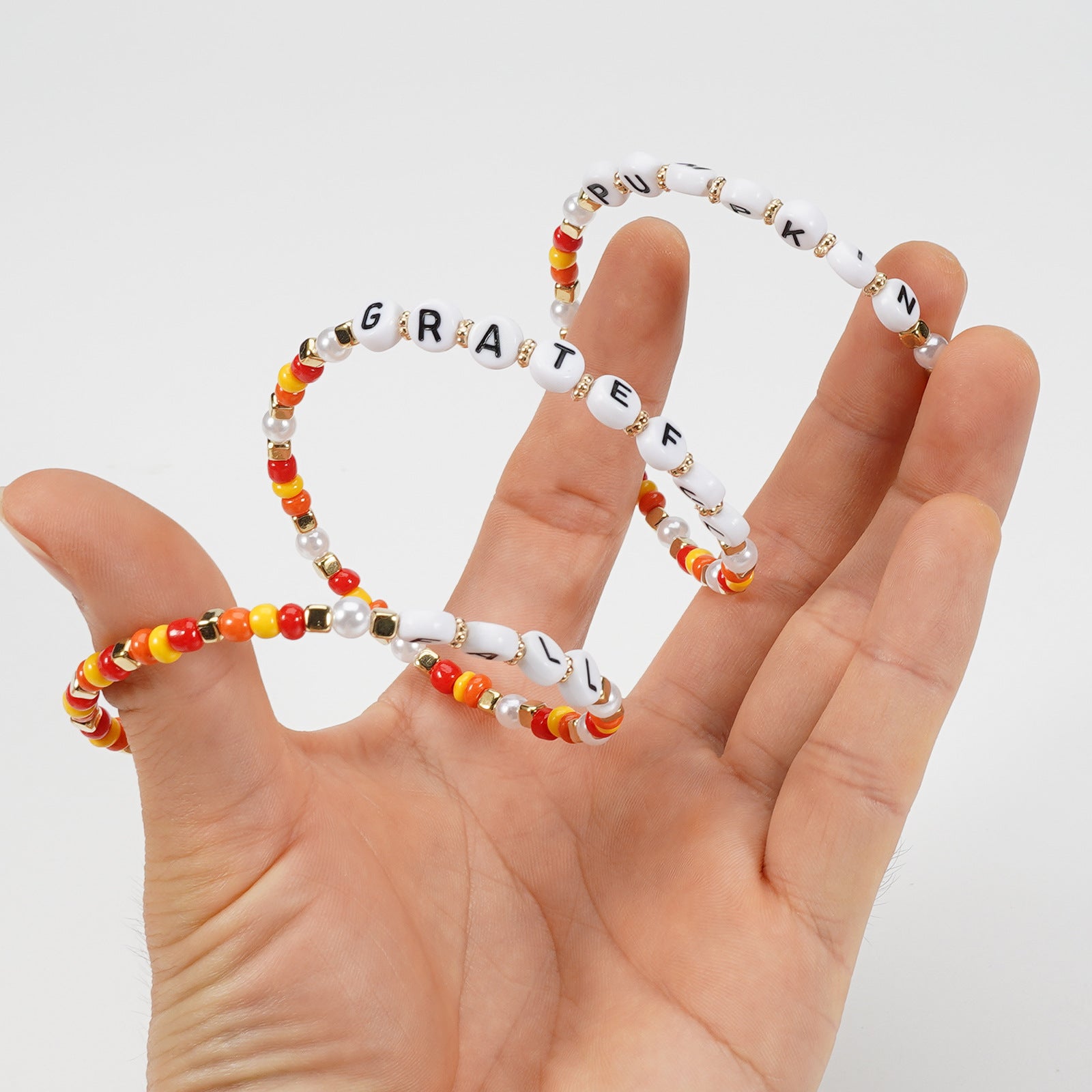 Thanksgiving Bracelet Autumn Maple Leaf Turkey Pumpkin Cartoon Cute Twisted