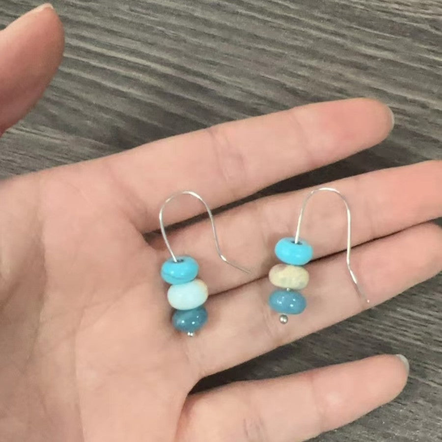 Turquoise Vintage Cross Beaded Earrings - product image 3