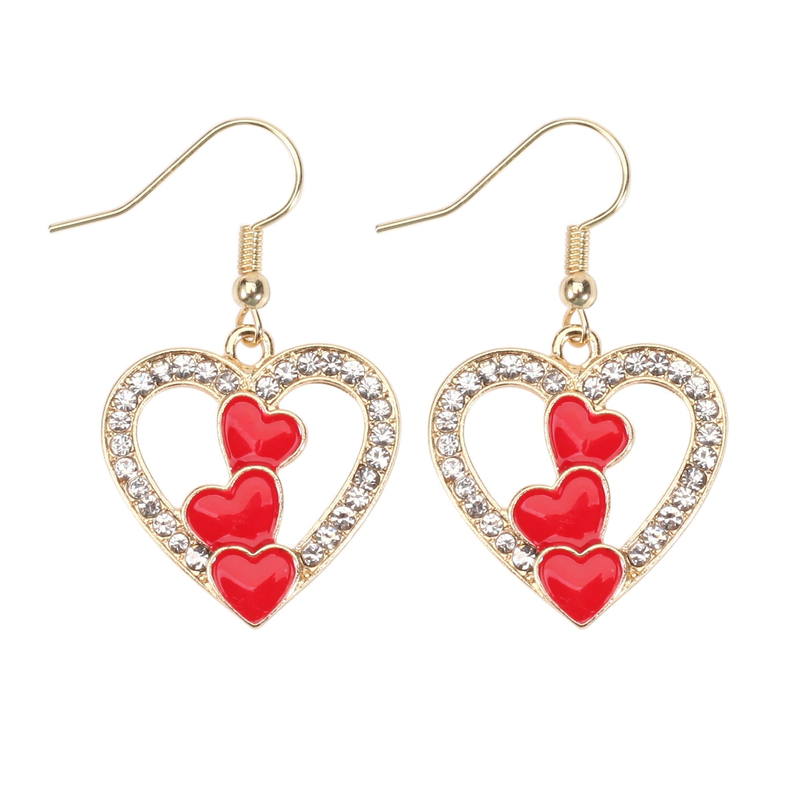 Heart Cross Crystal Earrings - product image 10