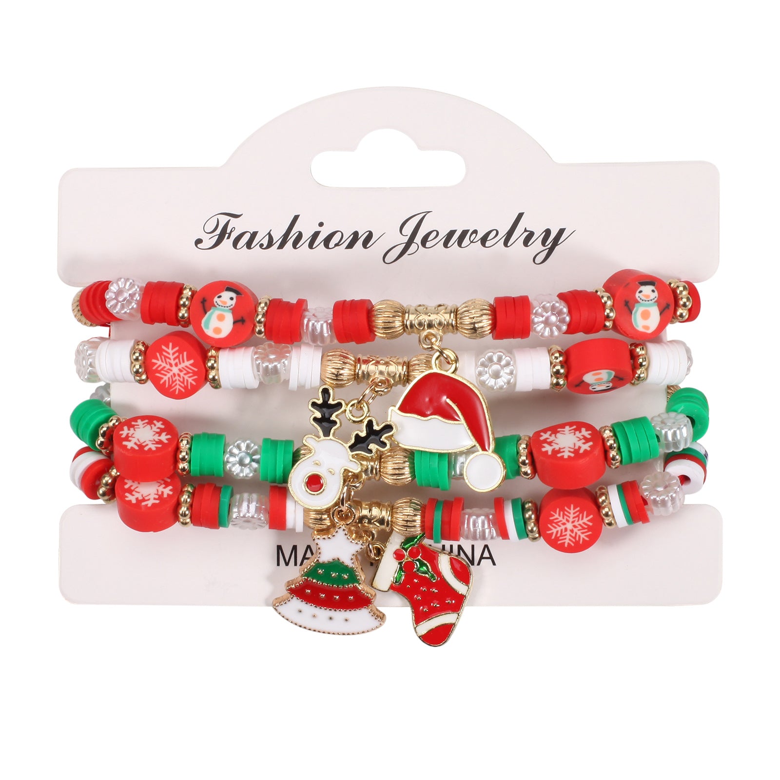 Christmas Bracelet Braided Adjustable Bracelet Snowman - Christmas Tree - - product image 6