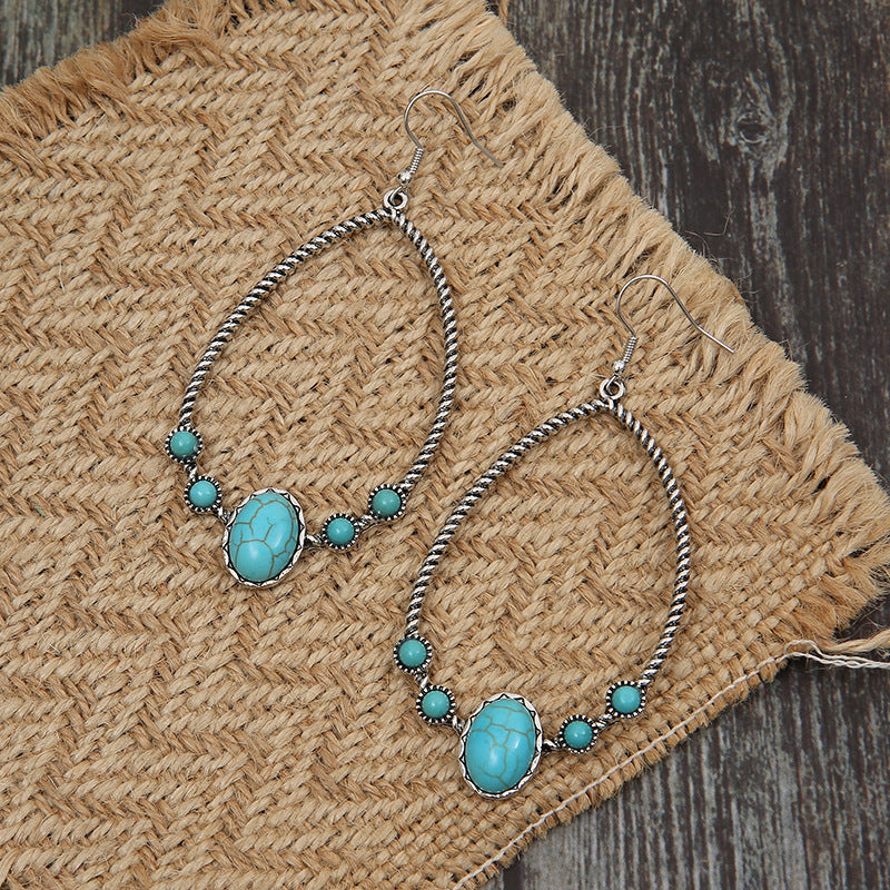 Turquoise Vintage Statement Cross Earrings - product image 4