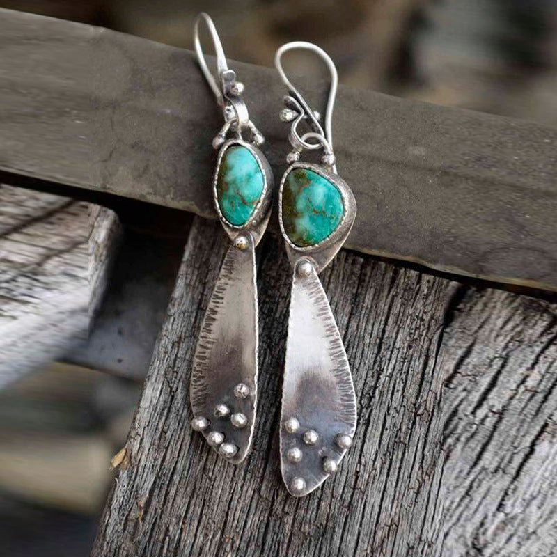 Turquoise Vintage Geometric Earrings - product image 7