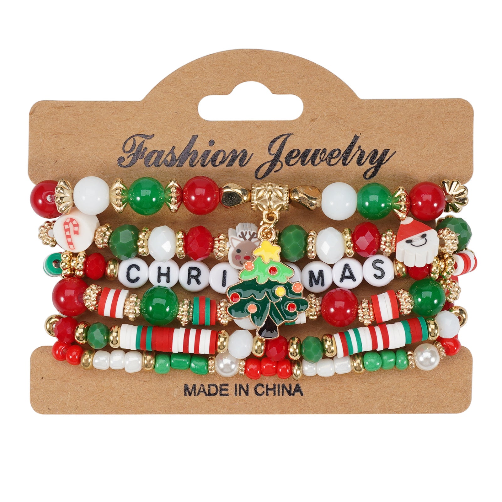 Christmas Bracelet Snowman Handmade Christmas Tree Santa Claus Reindeer